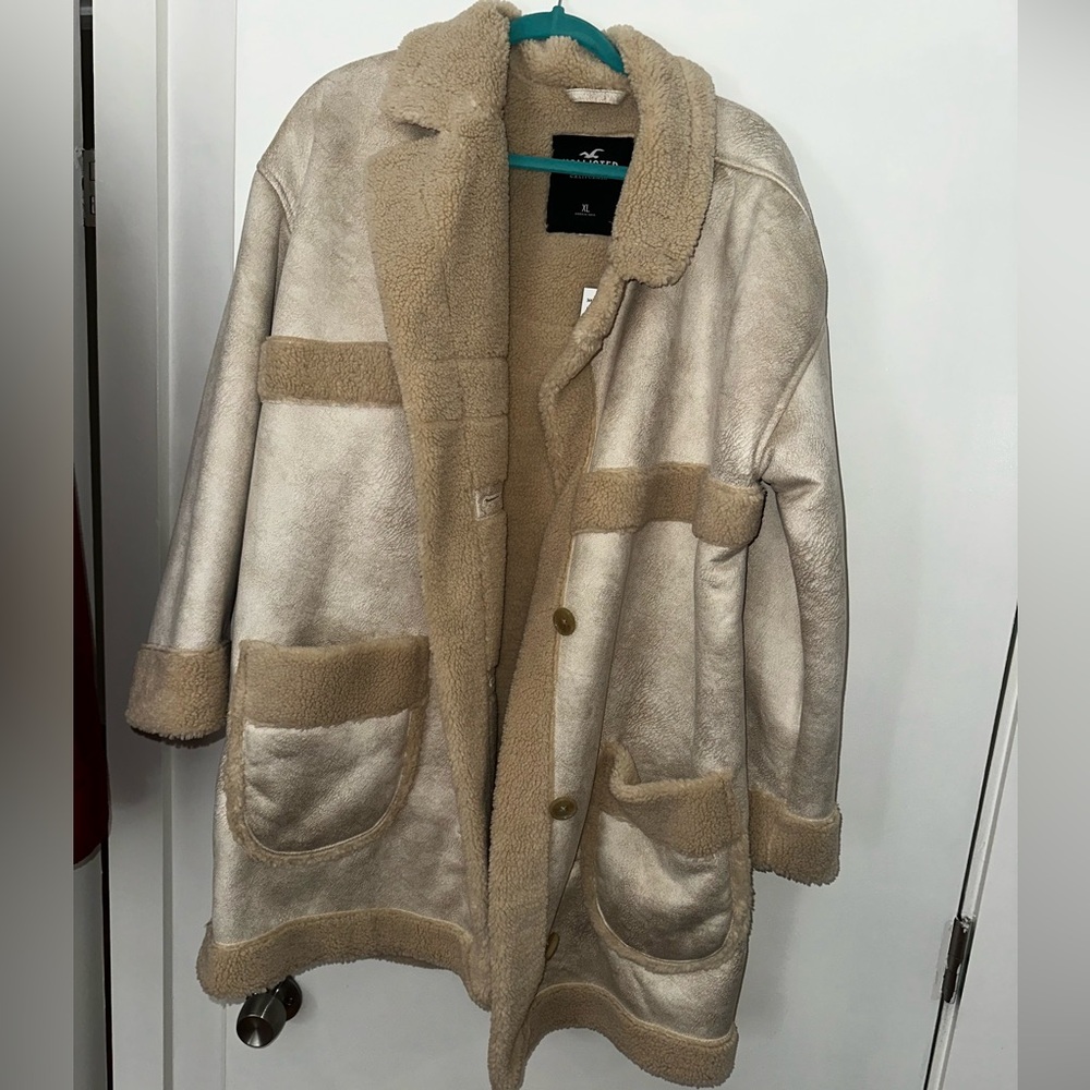 Hollister shearling coat